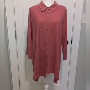 Soft Surroundings Rose Button-Down Tunic